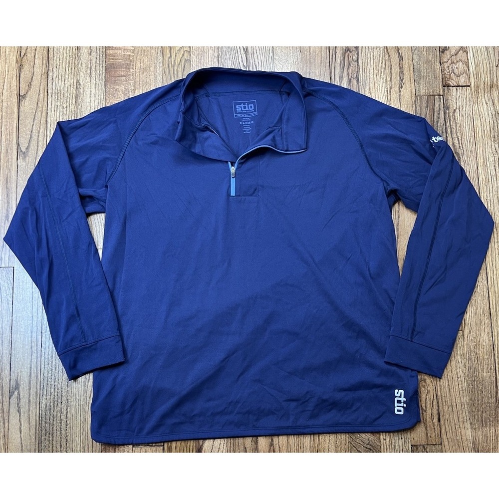 Stio 1/4 Zip Pullover Hiking Crester Men's Navy Blue Performance‎ Stretch Sz XL